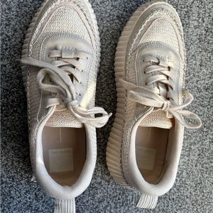 Dolce Vita Beige Woven Platform Sneakers
